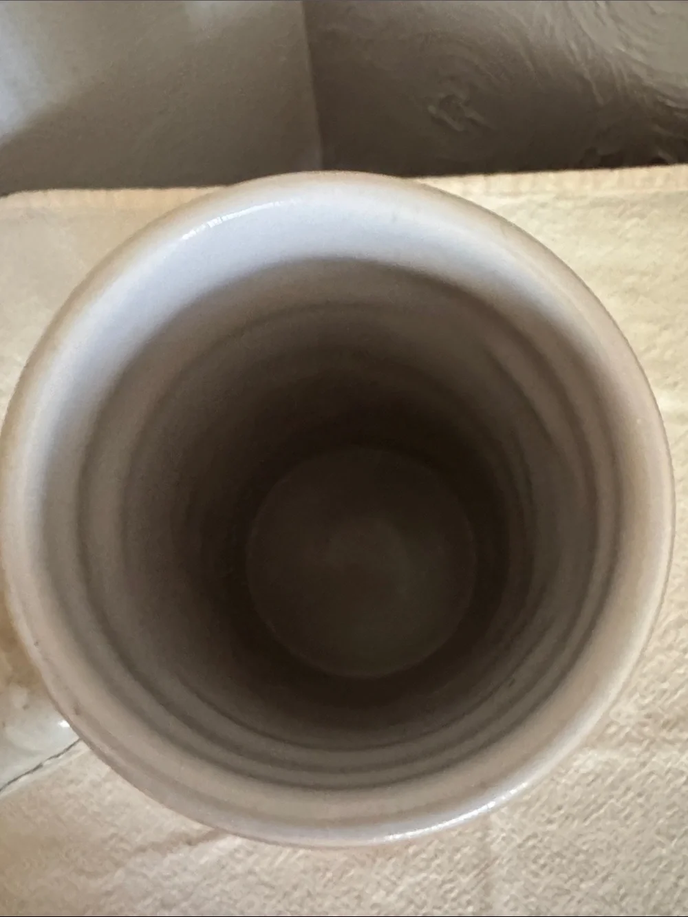 Decorative Ceramic Stein in Tan and Red